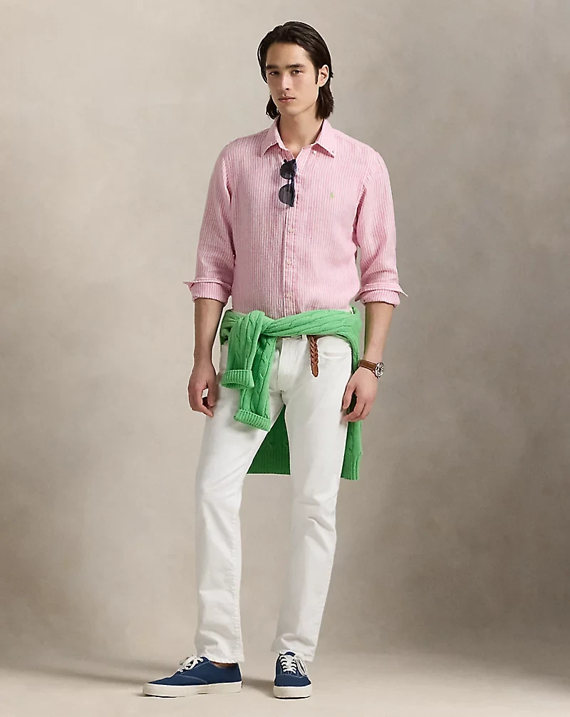Classic Fit Striped Linen Shirt