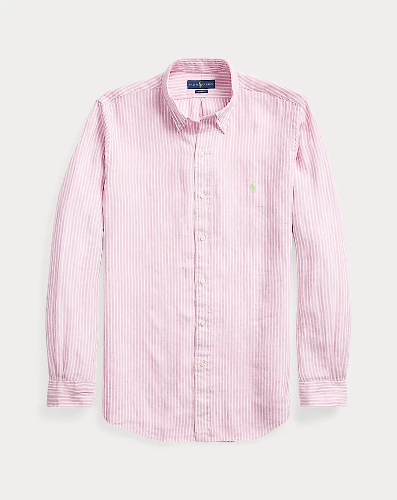 Classic Fit Striped Linen Shirt