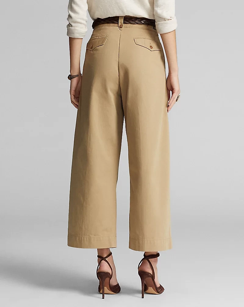 Cropped Cotton Wide-Leg Pant