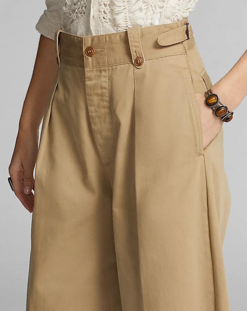 Cropped Cotton Wide-Leg Pant