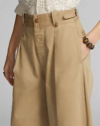 Cropped Cotton Wide-Leg Pant