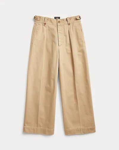 Cropped Cotton Wide-Leg Pant