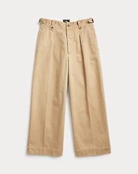 Cropped Cotton Wide-Leg Pant