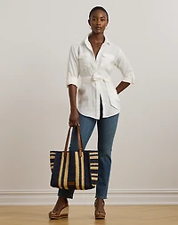 Relaxed Fit Belted Linen Shirt
