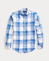 Classic Fit Plaid Linen Shirt