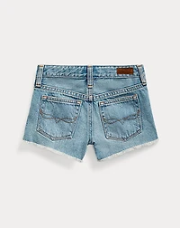 Frayed Cotton Denim Short