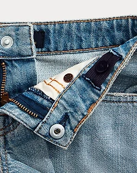 Frayed Cotton Denim Short