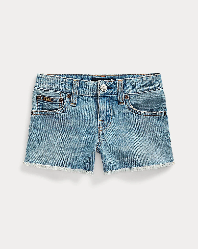 Frayed Cotton Denim Short
