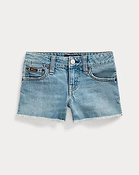 Frayed Cotton Denim Short
