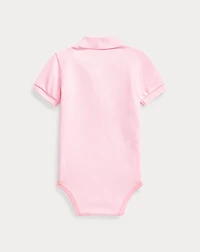 Cotton Mesh Polo Bodysuit