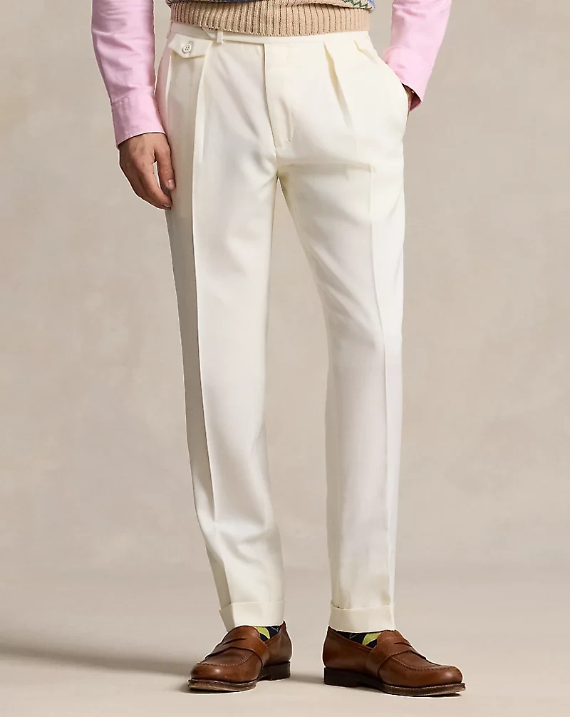 Pleated Wool Barathea Trouser