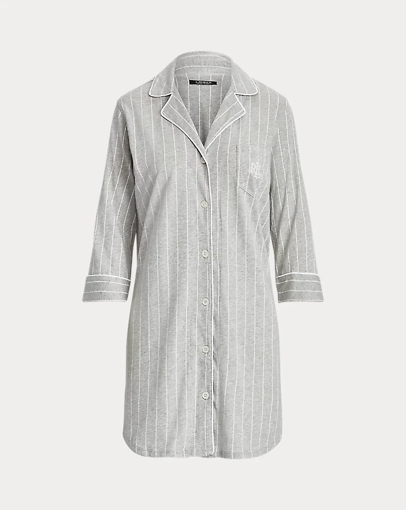 Striped Cotton Sleep Shirt