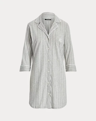 Striped Cotton Sleep Shirt