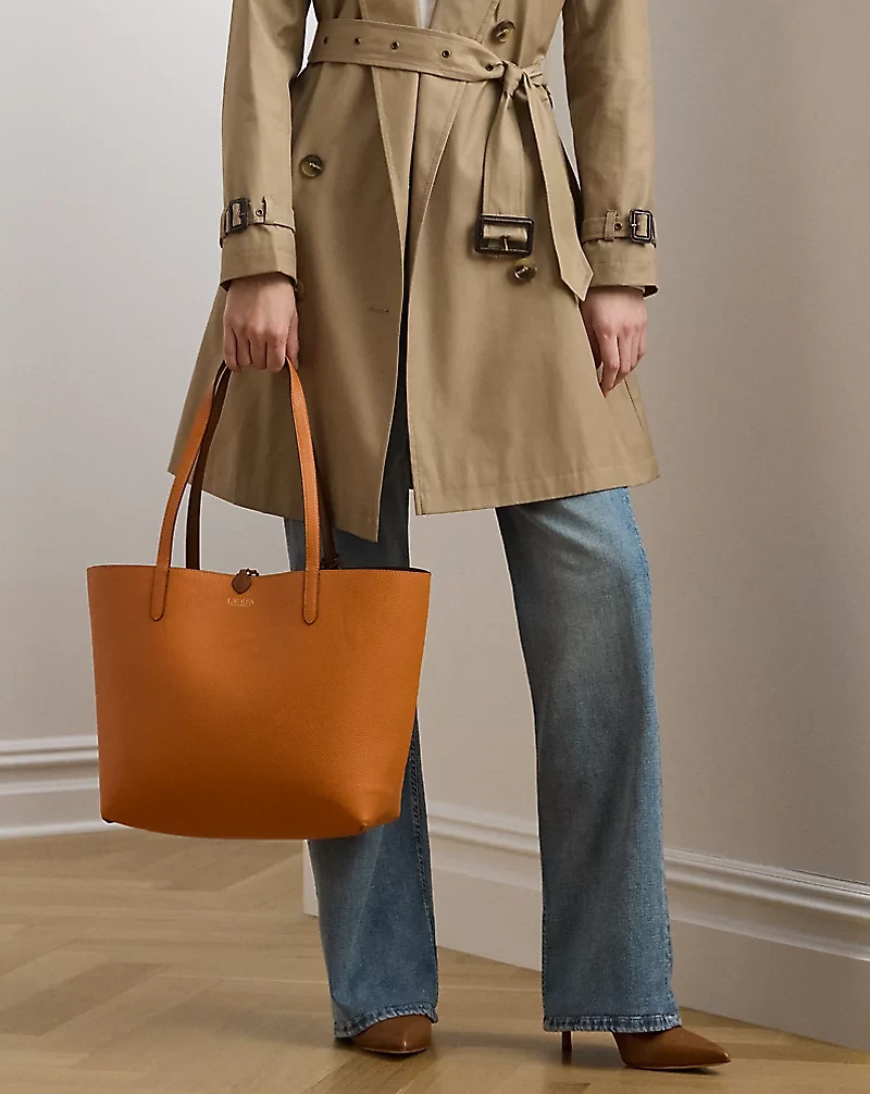 Faux-Leather Reversible Tote Bag