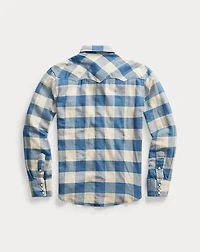 Slim Fit Plaid Twill Western Shirt