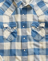Slim Fit Plaid Twill Western Shirt