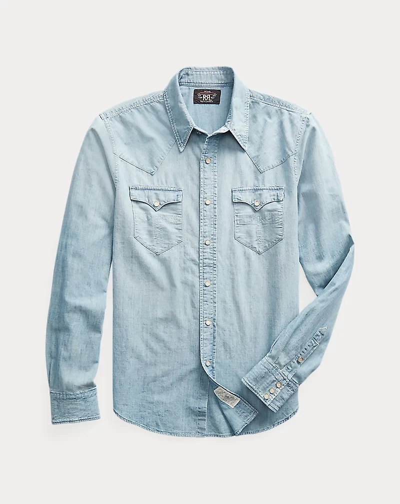 Slim Fit Chambray Western Shirt