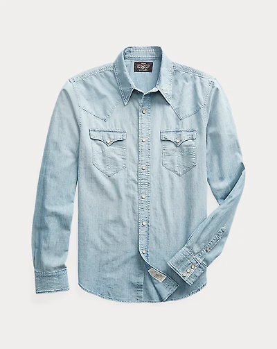 Slim Fit Chambray Western Shirt