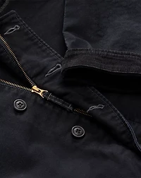 Corduroy-Collar Cotton Deck Jacket