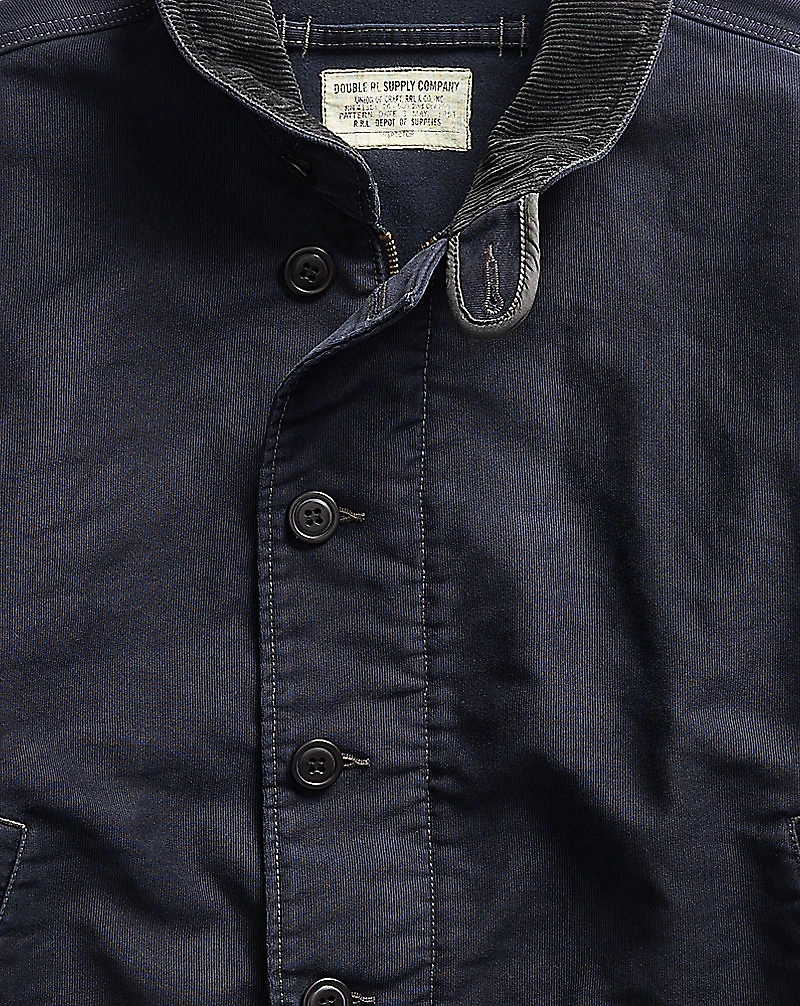 Corduroy-Collar Cotton Deck Jacket