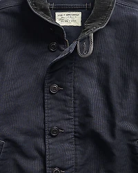 Corduroy-Collar Cotton Deck Jacket