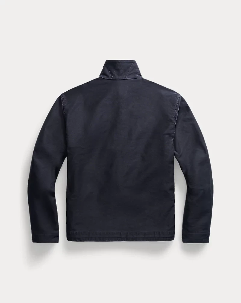 Corduroy-Collar Cotton Deck Jacket