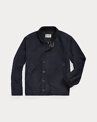 Corduroy-Collar Cotton Deck Jacket
