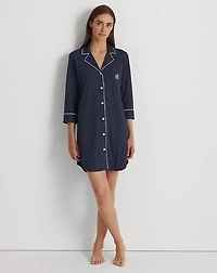 Polka-Dot Cotton Sleep Shirt