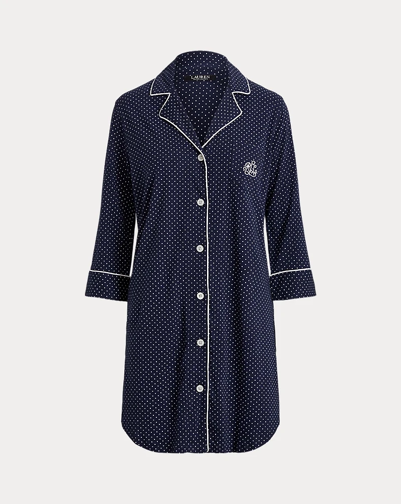Polka-Dot Cotton Sleep Shirt