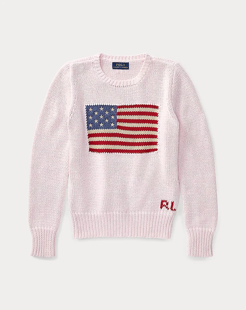 Flag Cotton Crewneck Sweater