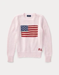 Flag Cotton Crewneck Sweater