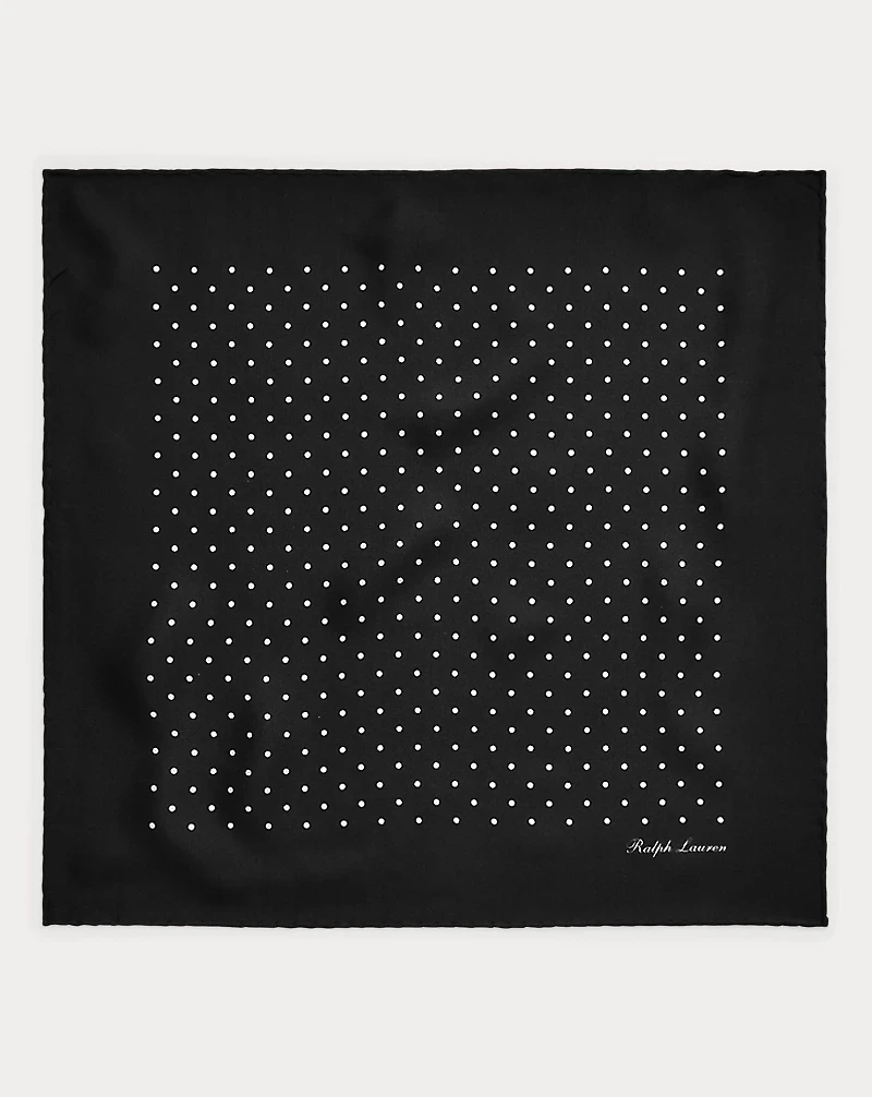 Polka-Dot Silk Foulard Pocket Square