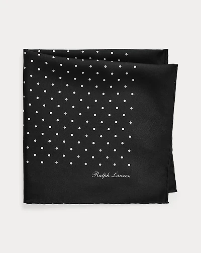 Polka-Dot Silk Foulard Pocket Square