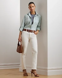 Relaxed Fit Cotton Roll Tab–Sleeve Shirt
