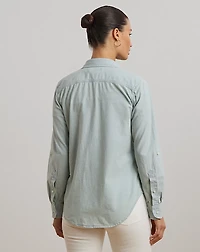Relaxed Fit Cotton Roll Tab–Sleeve Shirt