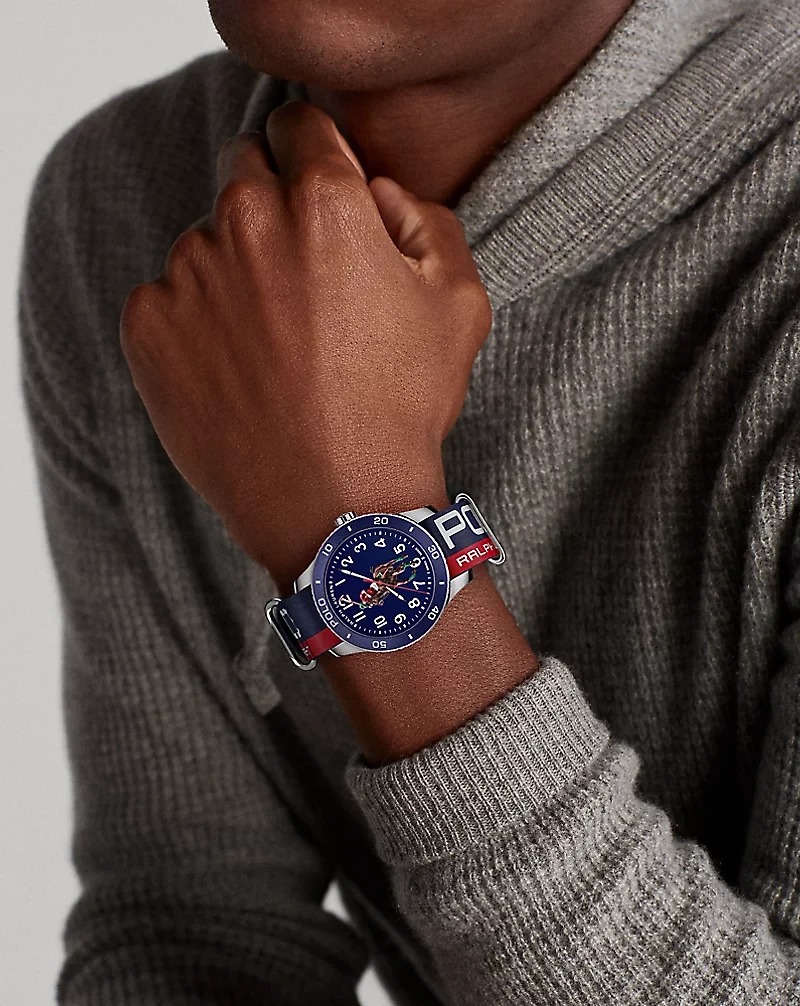 42 MM Polo Player Steel Blue Dial