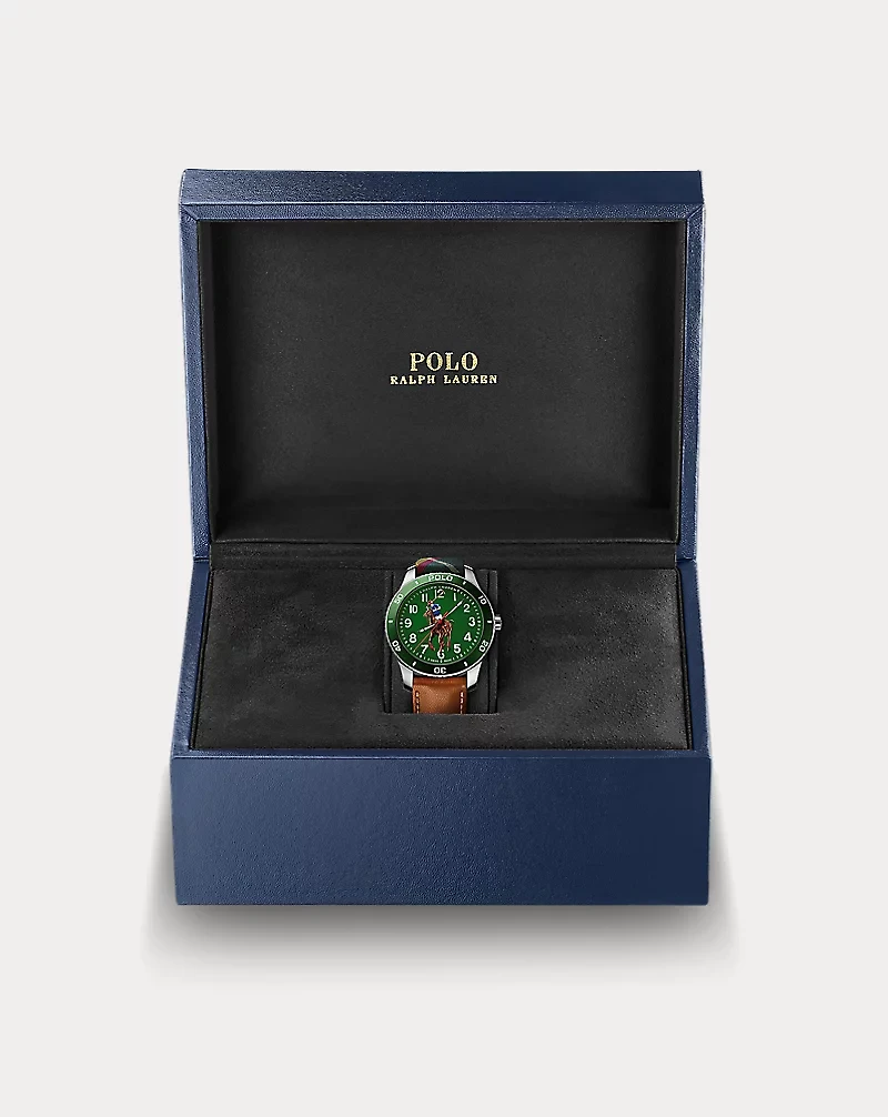 42 MM Polo Player Steel Green Dial