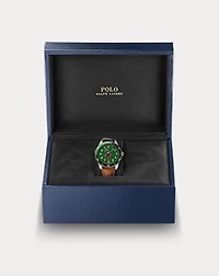 42 MM Polo Player Steel Green Dial