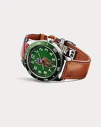 42 MM Polo Player Steel Green Dial