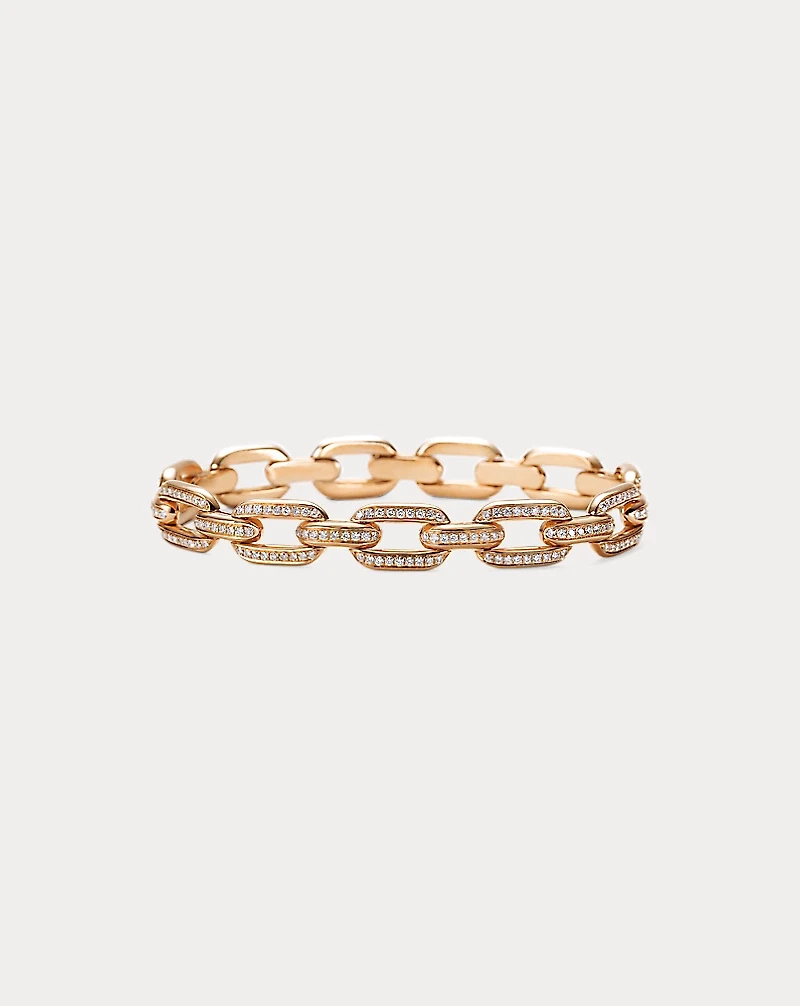 Pavé Diamond Rose Gold Chain Bracelet