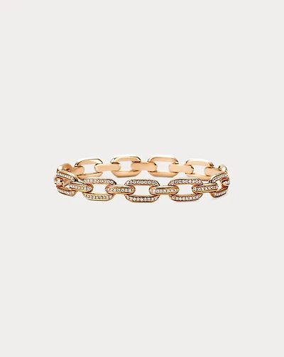 Pavé Diamond Rose Gold Chain Bracelet
