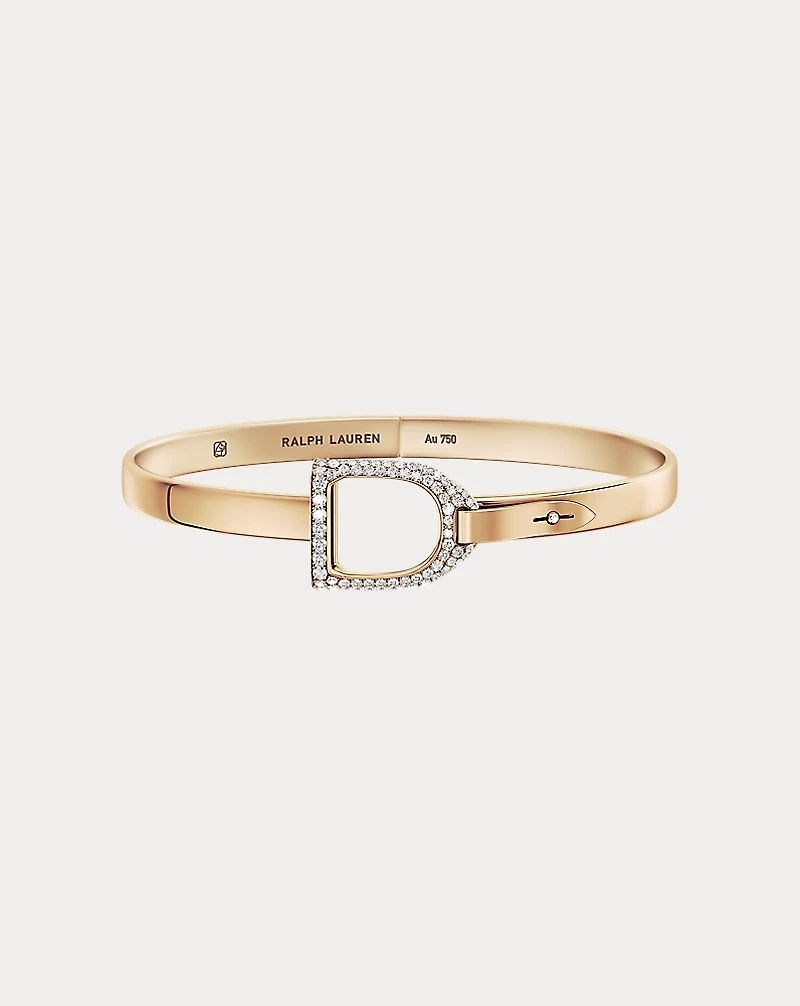 Pavé Diamond Rose Gold Stirrup Bangle