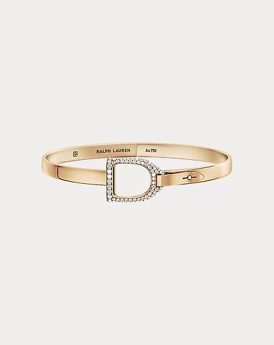 Pavé Diamond Rose Gold Stirrup Bangle