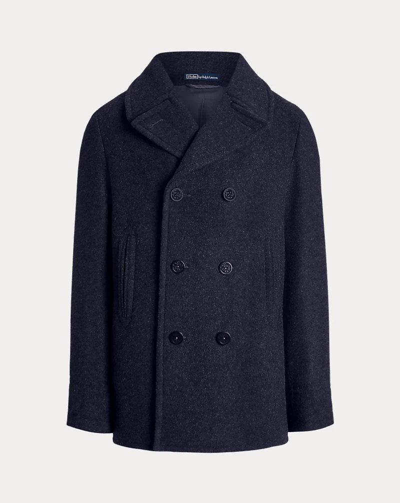 Polo Wool-Blend Melton Peacoat