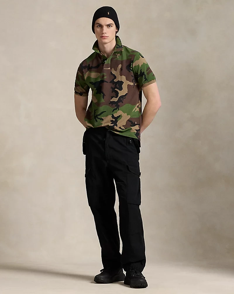 Classic Fit Camo Mesh Polo Shirt