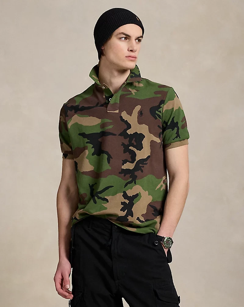 Classic Fit Camo Mesh Polo Shirt