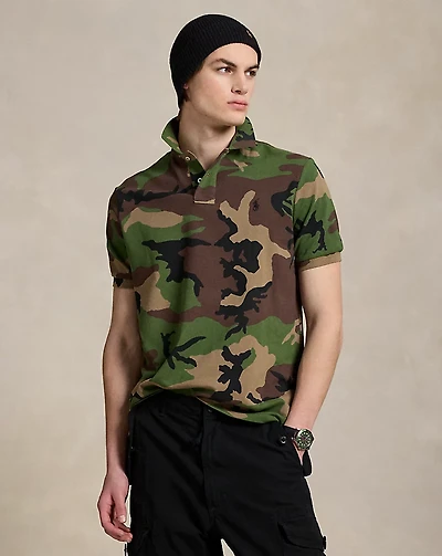 Classic Fit Camo Mesh Polo Shirt