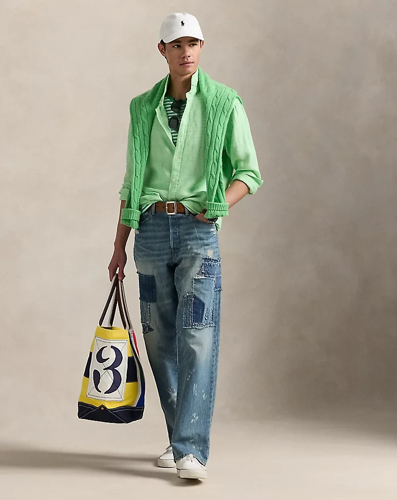 Slim Fit Linen Chambray Shirt