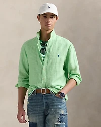 Slim Fit Linen Chambray Shirt