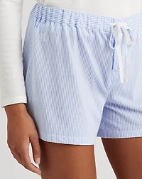 Striped Cotton-Blend Sleep Short